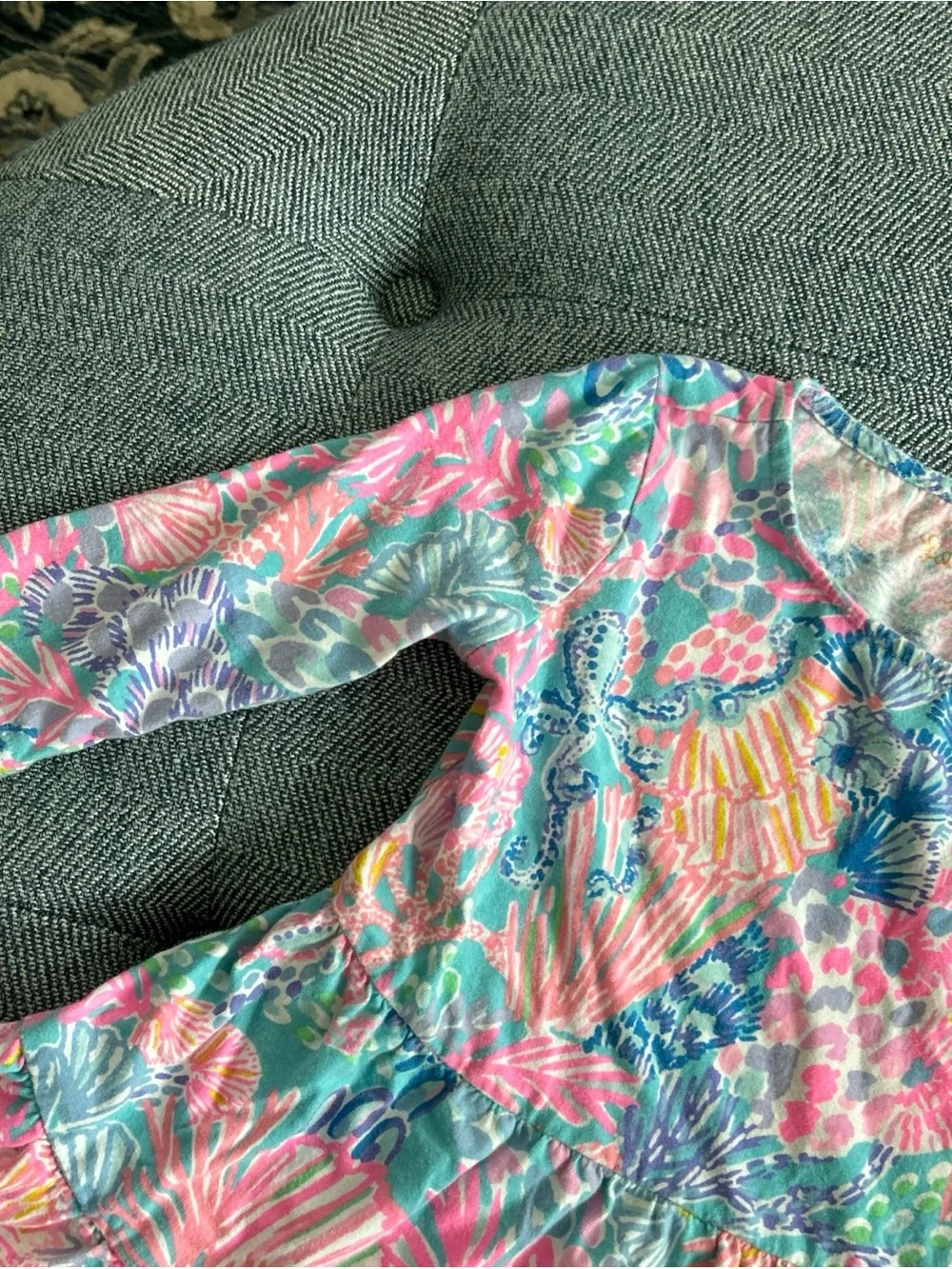 Lilly Pulitzer Girl's Pink Mini Geanna Long Sleeve Cotton Dress - XSmall (2-3)